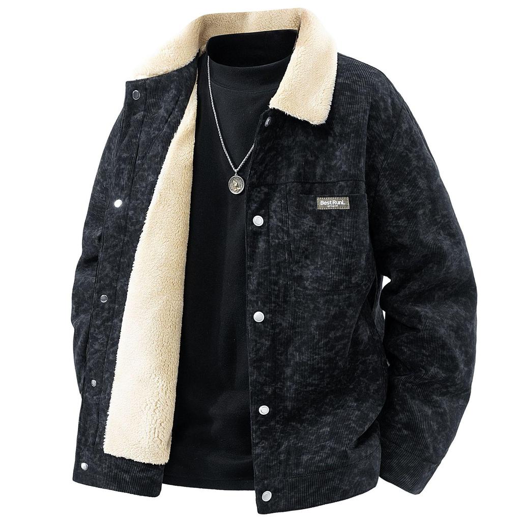 Men's Retro Corduroy Lambswool Winter Coat