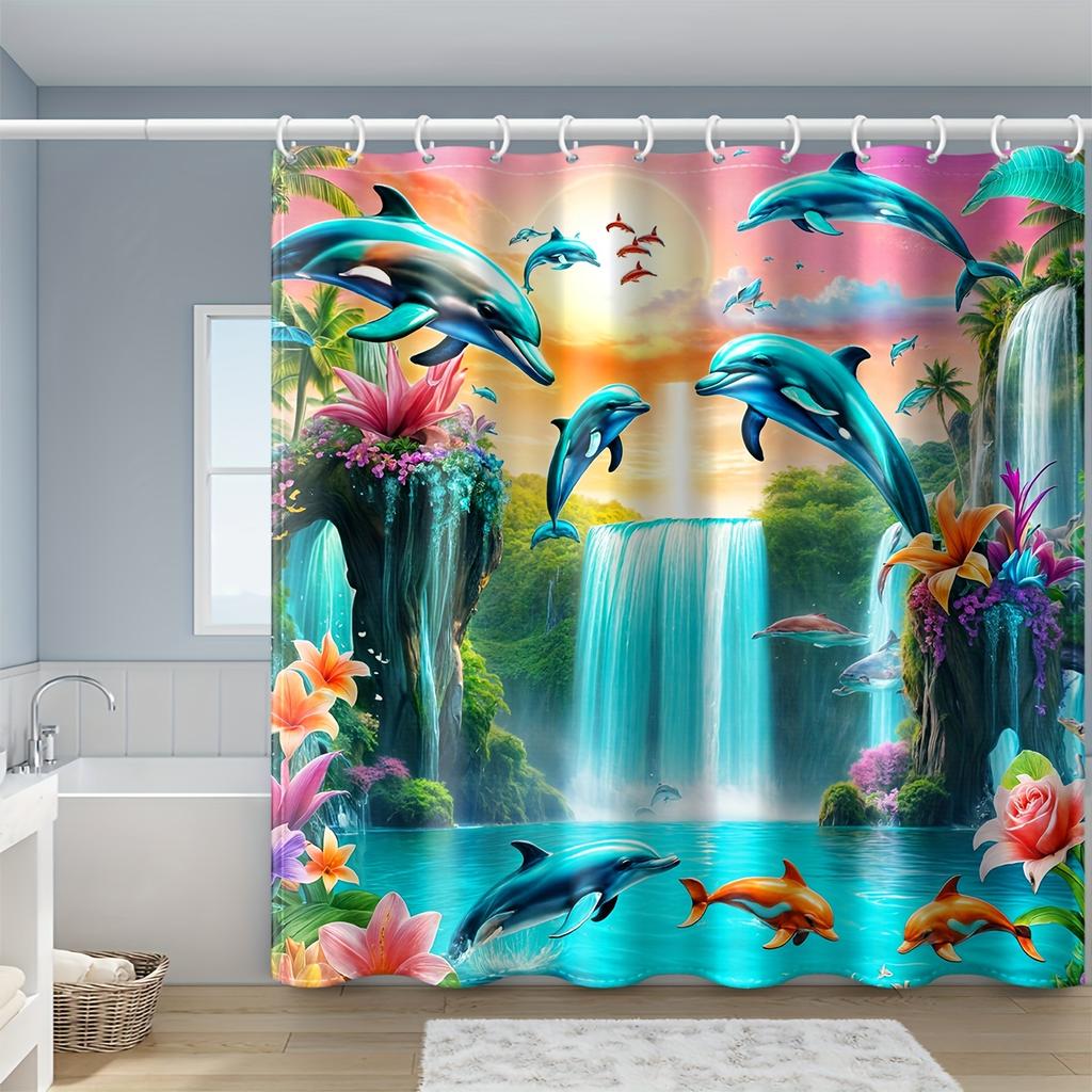 Heavy Duty Shower Curtain With Hooks Waterproof Anti-mold Easy Clean Cute Simple Style For Home Hotel Rental Apartment Bathroom