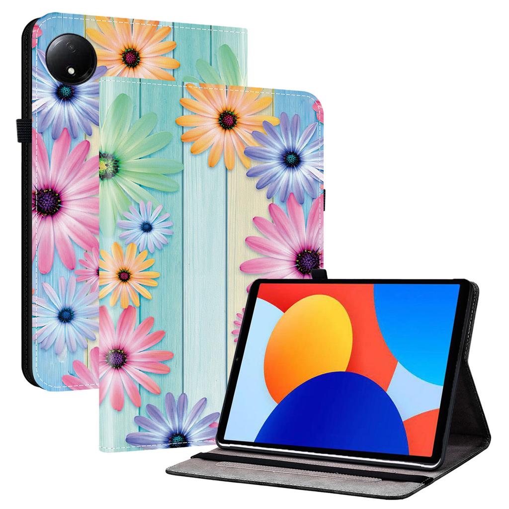 Für Xiaomi Redmi Pad SE 4G 8,7 Zoll Lederhülle Muster bedruckt Ständer Tablet-Hülle mit Kartenfächern