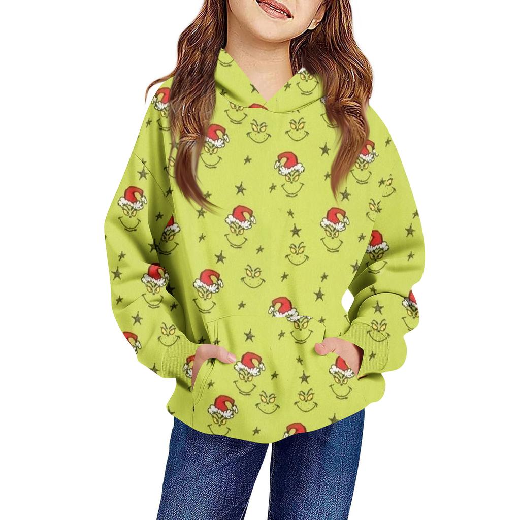 Children's Long-sleeved Loose-fitting Pullover Hoodie With Drawstring And Solid Color