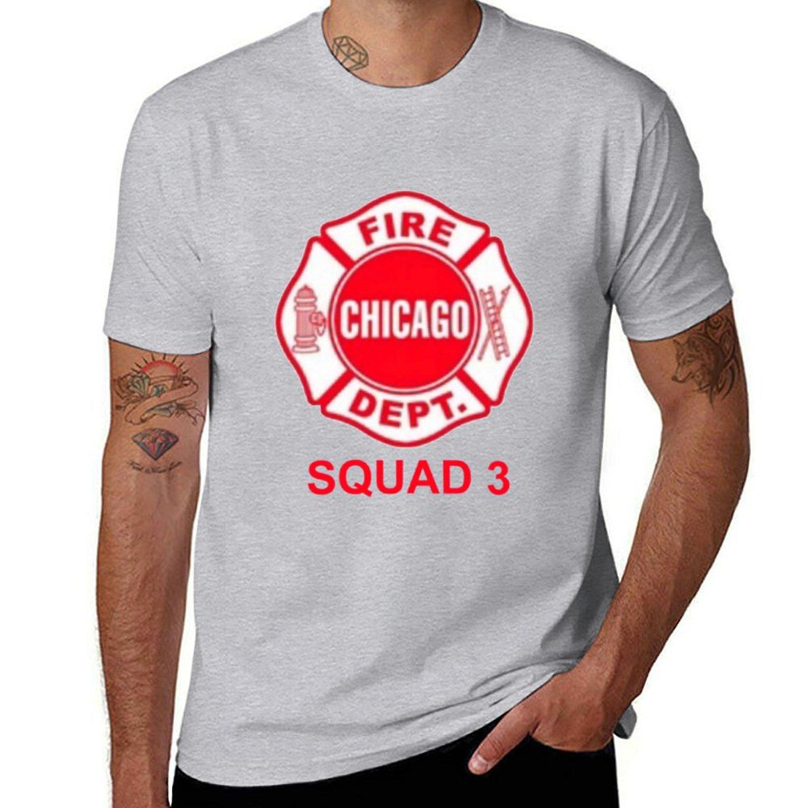 Футболка Chicago Fire Squad 3 E тяжеловесная Эстетичная одежда мужская одежда 4XL