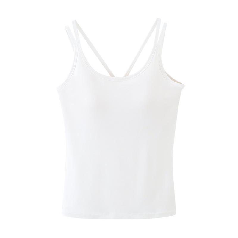 Summer Style Backless Camisole with Beautiful Back and Latex Chest Pad - Women's Breathable No Bra Tank Top