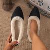 2025 Autumn Winter Short Plush Women's Flats Warm Pointed Toe Slip On Casual Loafers Comfortable Shallow Shoes Zapatos De Mujer
