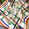 1111 New Korean Version Chain Silk Square Scarf Women's Fashion Thin Decorative Fashion Mulberry Silk Silk Scarf Sunscreen Shawl