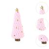 Wood Sculpture Christmas Tree Statue Decoration Collection Xmas Tree Figurine Ornament for Indoor Cabinet Office Housewarming