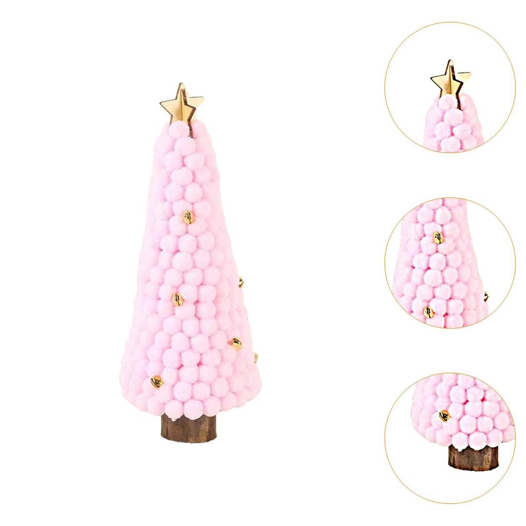 Wood Sculpture Christmas Tree Statue Decoration Collection Xmas Tree Figurine Ornament for Indoor Cabinet Office Housewarming