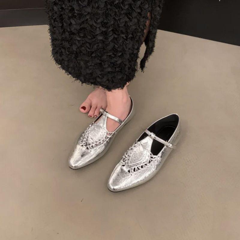 Bailmos Women Pointed Toe Flats Shoes Women Casual Dress Loafers Shoes 2025 Fashion Autumn New Walking Shoes Designer Female