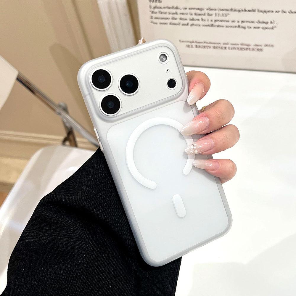 

Ультратонкий матовый чехол для Magsafe iPhone 17 Pro Max Air 16 Plus 15 14 13 12 11 Mag Safe 17Pro 16Pro Ударопрочный магнитный чехол для телефона Аксессуары iphone 17 pro max белый