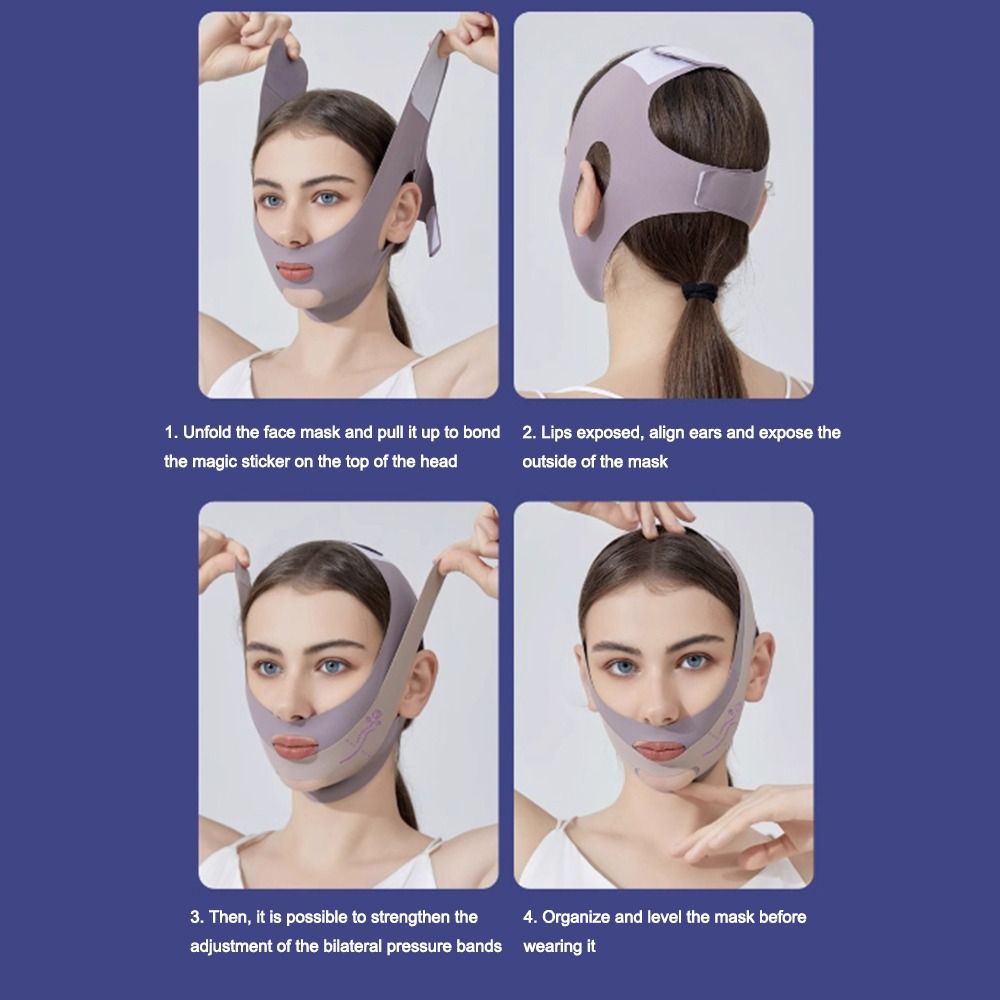 Adjustable Face Lifting Tightening Belt V Shaped Chin Up Mask V Line Shaping Mask  for Woman