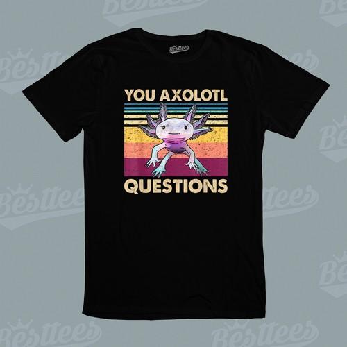 UNISEX Kids Adult MEN WOMEN Funny Fish Aquarium You Axolotl Questions T-Shirt S