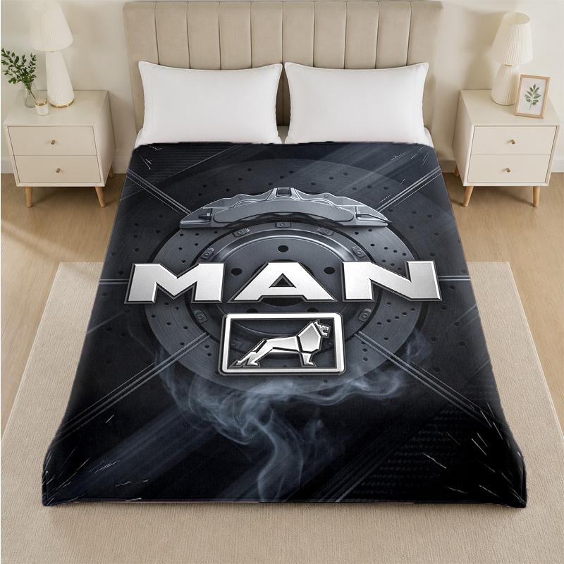 man truck Print Flannel Blanket Cozy Lightweight Plush Throw Blanket For Bed Sofa Household Use