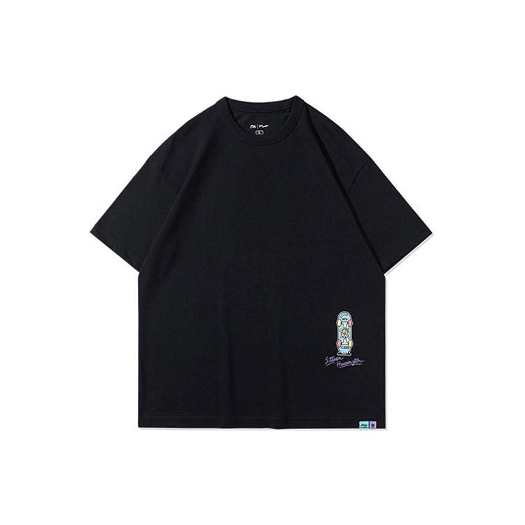 Li Ning Skateboard Collection Li Ning X Steven Harrington Collaboration T Shirt Men s Black AHSR941-3 XL