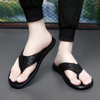Zapatos de Verano Zapatillas Hombre Cuero Chanclas Hombre Planas Sandalias Hombre Vacaciones Antideslizantes Zapatos Masculinos Hechos a Mano Zapatos Ligeros para Hombre