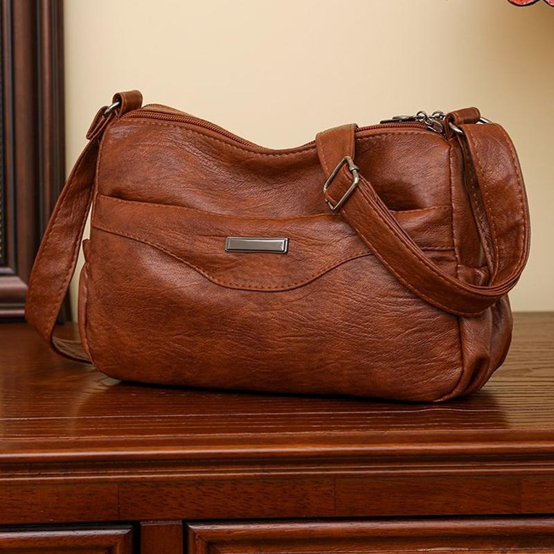 

Soft PU Leather Luxury Handbags Purses Women Bags Designer Shoulder Crossbody Bag For Female Branded 2026 Winter Trend Messenger Bags коричневий