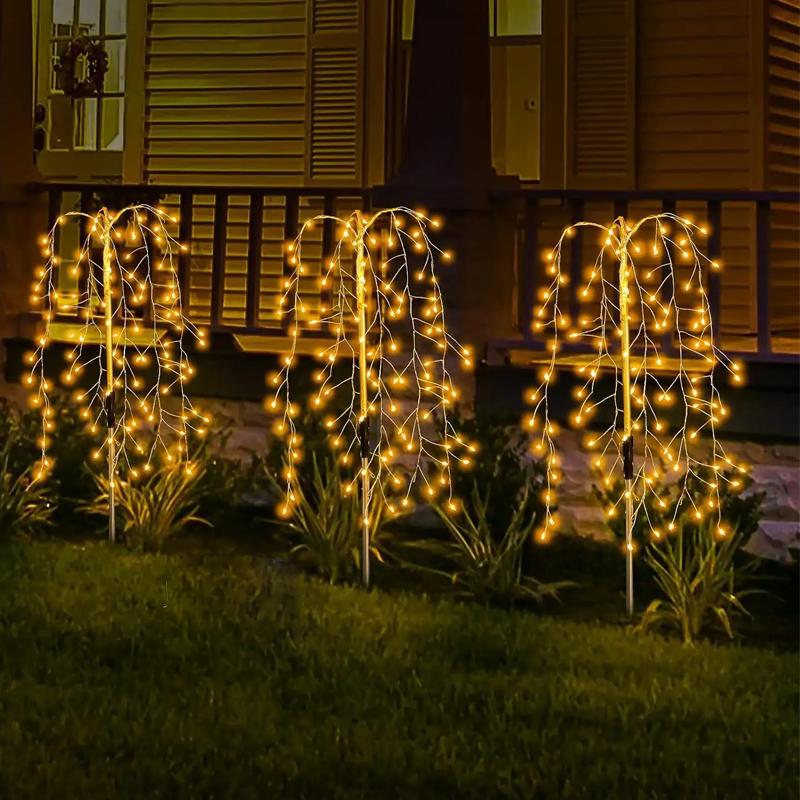 Solar LED String Light For Outdoor Solar Powered Willow Trees Lights 100LED 160LED 200LED Decorative Lights Garden Terrace Path