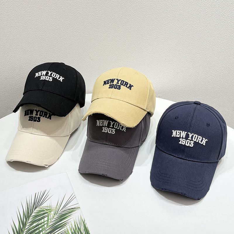 Gorra de Béisbol Bordada con Letra, Visera Curva Ajustable Protector Solar Versátil Sombrero de Camionero de Verano