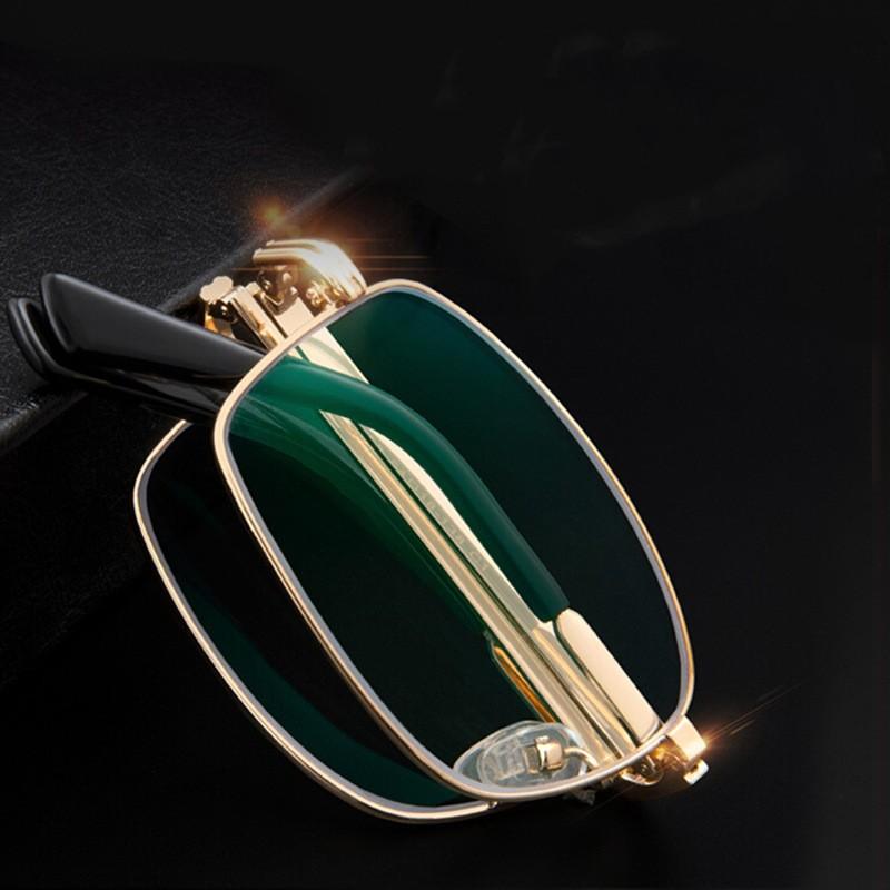 Vintage Foldable Far Sight Spectacles Gentlemen Women Fashion Folding Reading Glasses with Box Unisex Portable Retro HD Lens Eyewear