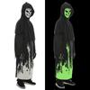 Halloween children's party cosplay costume luminous black robe grim reaper dress up cosplay luminous skeleton