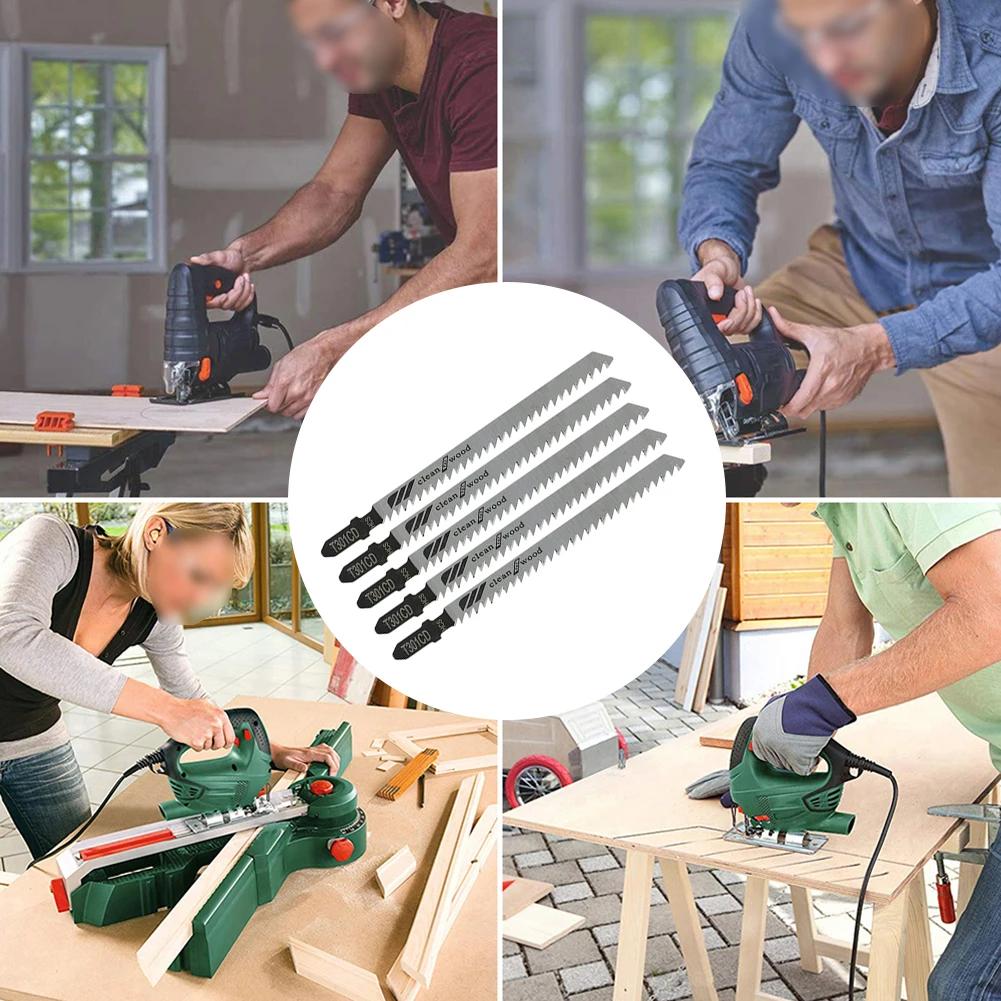 5Pcs 4.56inch Jigsaw Blades Reciprocating Saw Blade T301CDFor Sheet Panels Wood Plastic Metal Cutting Tool Accessories