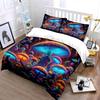 Glowing Psychedelic Mushroom Set Bedding Duvet Cover Set Duvet Cover Pillowcases (1 * Duvet Cover 2 * Pillowcases, without duvet insert)