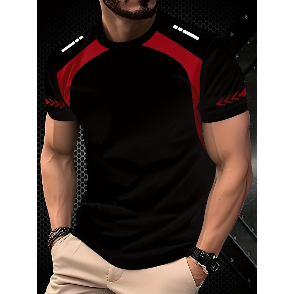 

3D digital printed short sleeved T-shirt round neck fashionable short sleeved top M