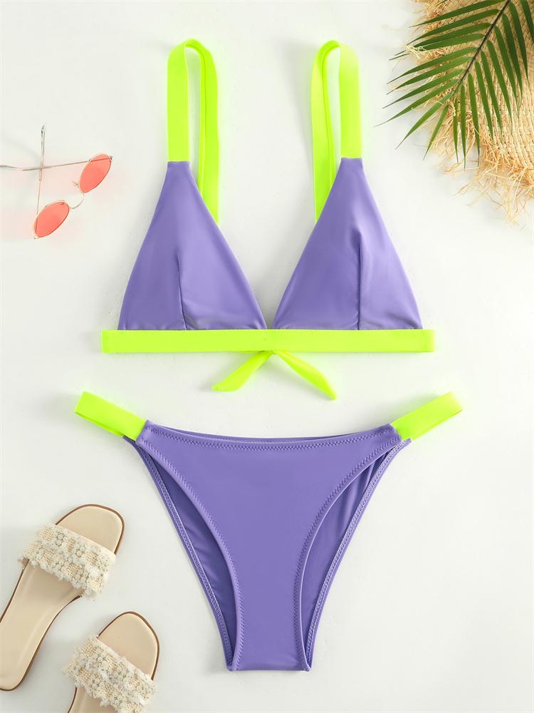 Bikini Swimsuit Women Lace Up Swimwear 2025 New Solid Sling Bikinis Set Sexy Thong Bathing Suit For Female Summer Beach Biquini
