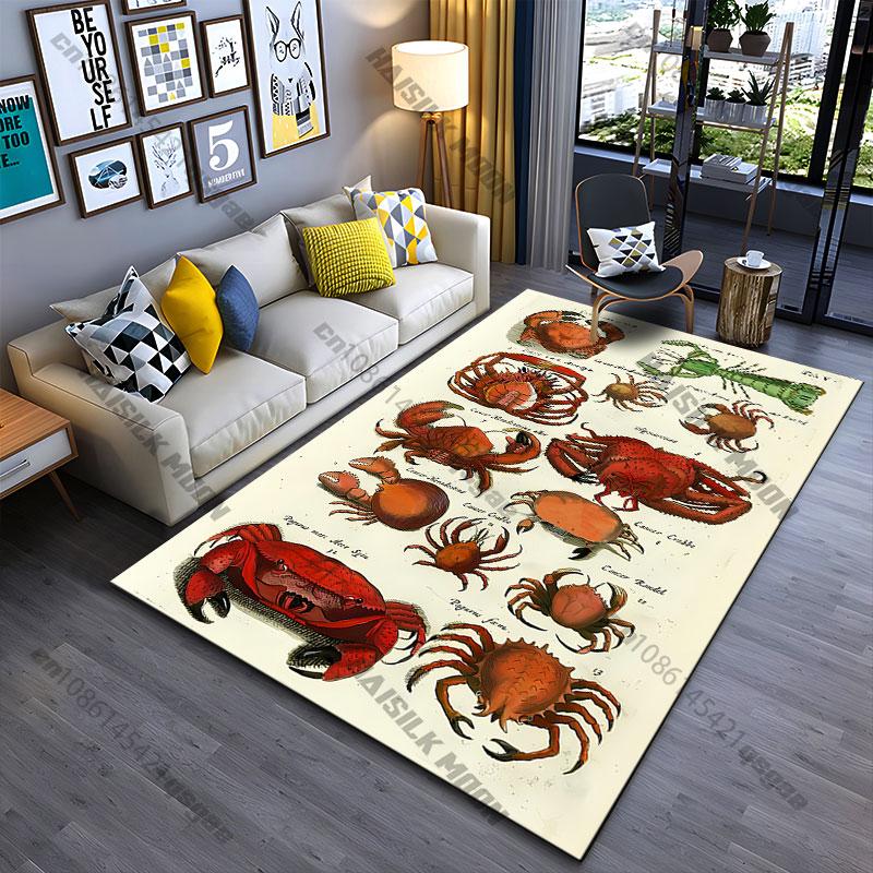 Detaillierte Illustration Krabben Teppich Yoga Wohnzimmer Raumdekoration Kinder Krabbelmatte Fußmatte Bereichsteppich Spielmatte