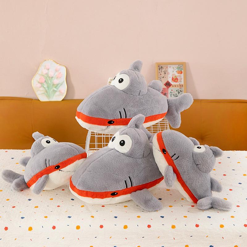 New Funny Red-lipped Shark Captain Doll Plush Toy Sleeping Rag Doll Pillow Children's Boy Gift