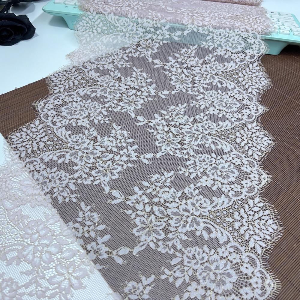 3m x 31.5cm French Chantilly Lace, Non-stretch Corded Eyelash Lace Fabric for Sewing, Bra, Underwear, Lingerie, Dress, Garment, Crafting