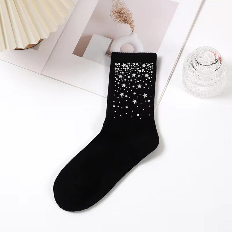 

Носки Starry Sky Diamond Cotton Socks 2023 года — элегантные, прочные, легкие, роскошные, универсальные, средней длины One Size