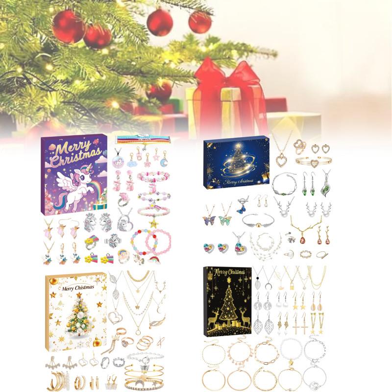 Festive Christmas Themed Earrings Gift Box With Heart And Geometric Designs For Women