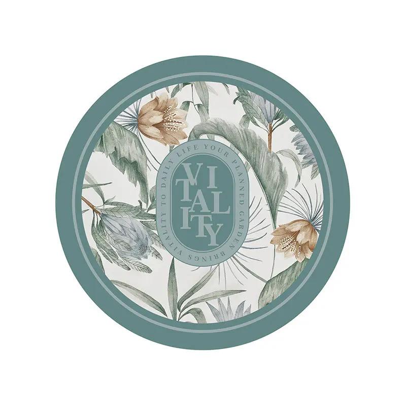 Elegant American Style Floral PU Leather Placemats Heat-Resistant Waterproof Durable Table Mats Dining Room Kitchen