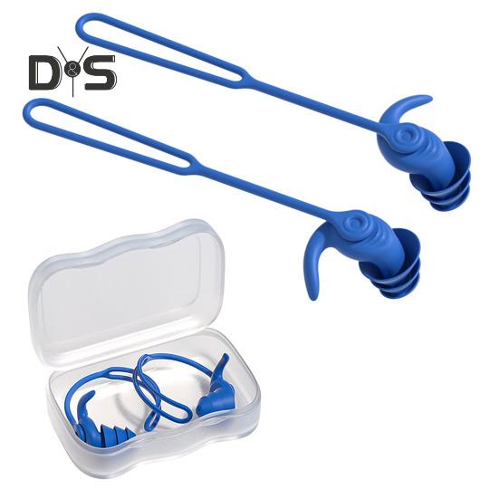 1 sett silikon ørepropper for svømmende med 360 graders roterende ledning ergonomisk vanntett vaskbar myk gjenbrukbar menn kvinner støyreduksjon stille ørepropper