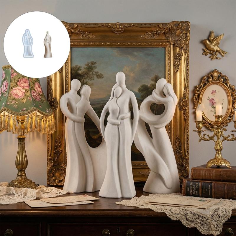 Couple Figurine Silicone Mold Valentine's Candle Silicone Mould Heat Resistant Easy Demold for Resin Casting Candle Soap