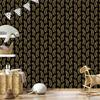 Wallpaper Black and Gold Tropical Pattern Ochre Background, Ochre Center 50x1000