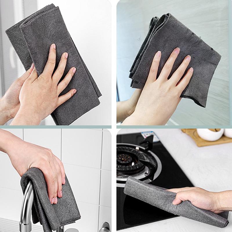 Kitchen Mirror Cleaning Glass Reuse Cloth No Water Marks Glass Wipes Car Bathroom Home Living Handy Tool Magic Cloth Multifunctional Accessories