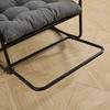 Outdoor Rocking Chair, Comfy Cushion, with Soft Thick Cushion,for Living Room, Bedroom, Reading Room, Black Frame with Grey Cushion