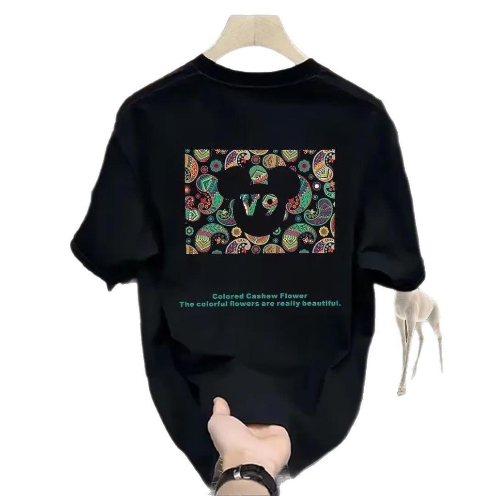Trendy Brand Short-Sleeved Pure Cotton Men'S Printed T-Shirt Trendy Men'S And Women'S Versatile Round Neck T-Shirt Men'S