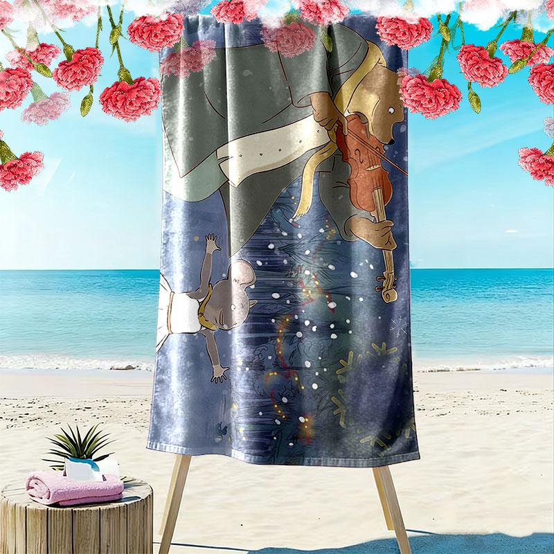 Ernest & Celestine Poster Print Beach Towel, Large Soft Quick Dry Towel for Beach Camping Swimming