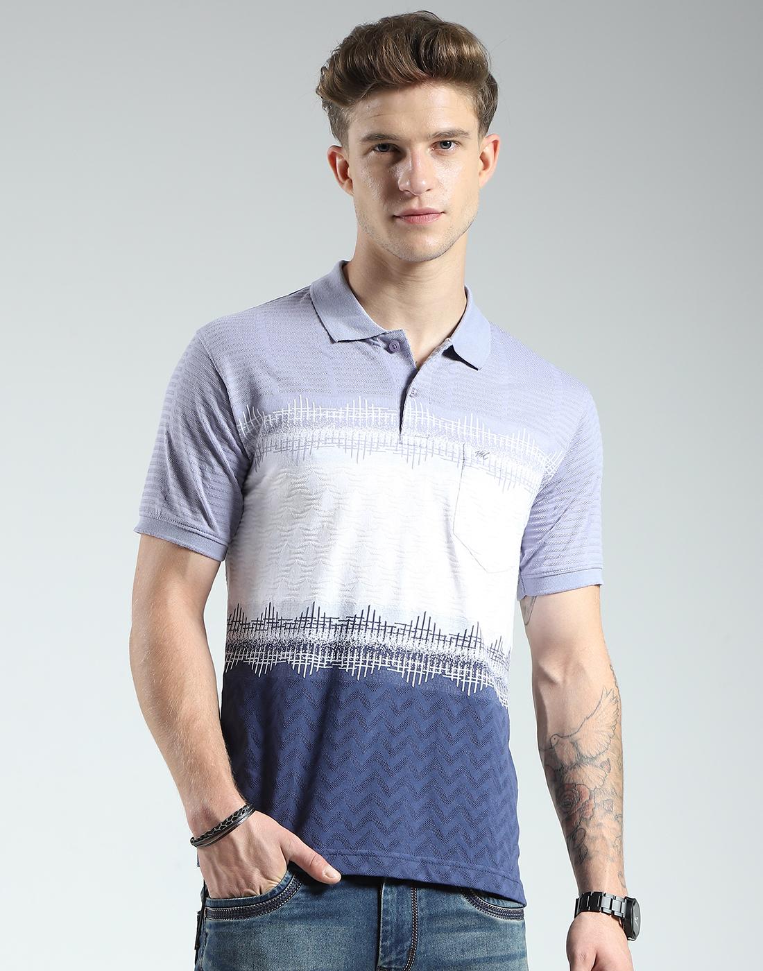 MONTE CARLO Heren Regular Fit Gestreept Poloshirt &VerticalLine; Halve Mouw &VerticalLine; Kraag &VerticalLine; Casual T-shirt voor Heren 3XL blauw