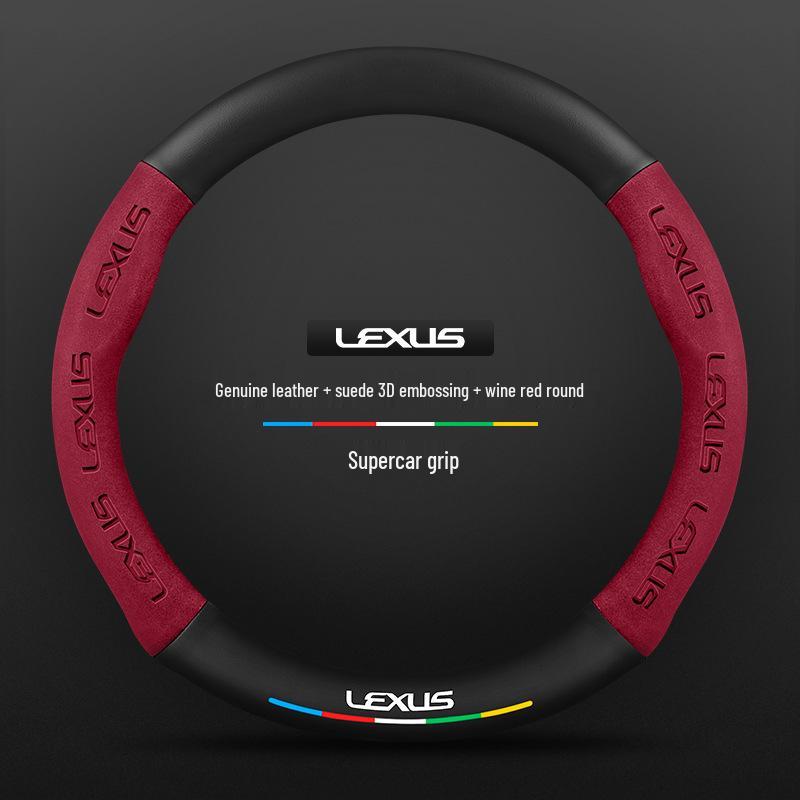 Lexus Steering Wheel Cover: Genuine Leather & Suede for UX, NX, RX, LX, CT