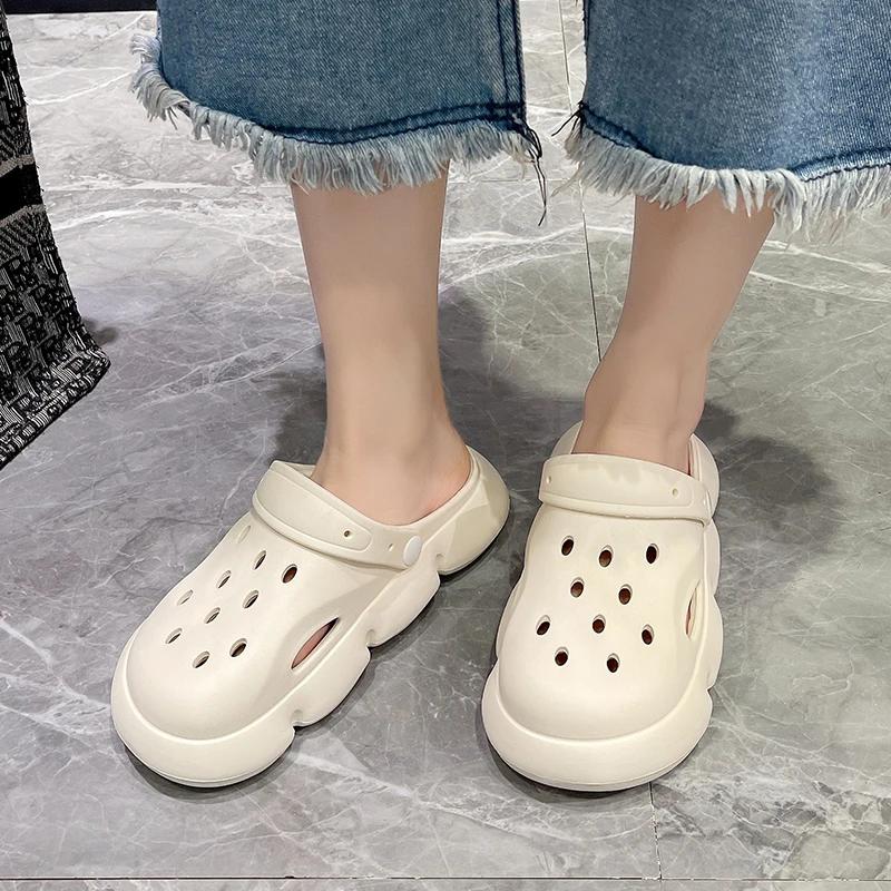 Summer Women's Platform Clog Shoes Women's  Breathable Closed Toe EVA Slippers Outdoor Durable Casual Light Sandals for Women