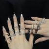 Caibao Medieval Ring Women'S Niche High-End Light Luxury Retro Open Ring Set Jewelry