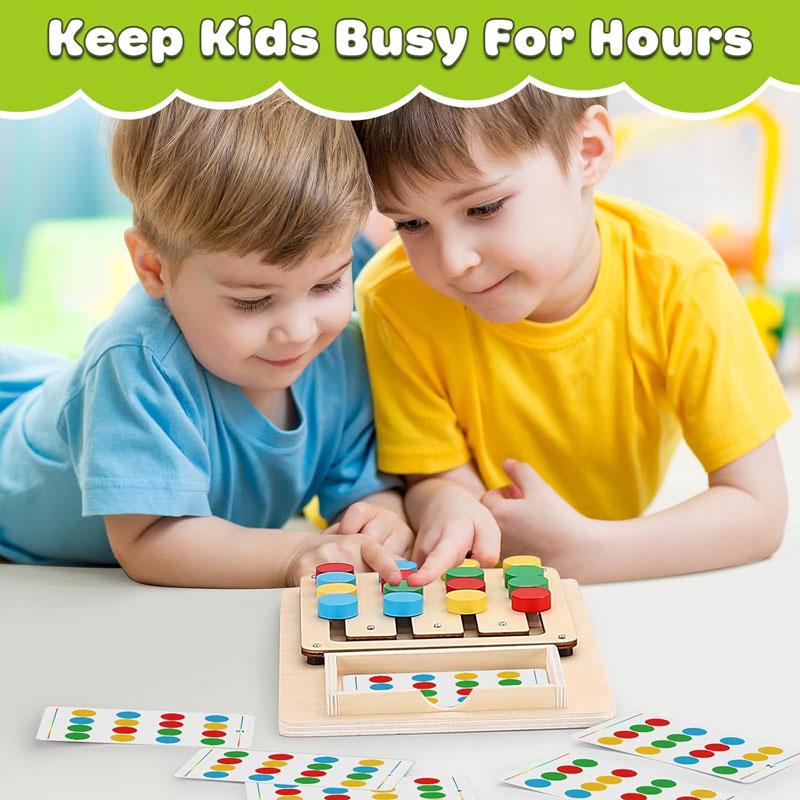 Montessori Wooden Learning Game Board for Kids 4 Color Shape Matching Cognition Brain Development Logic Thinking Educational Toy