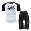 Men's Casual Two-Piece Set Including A Short-Sleeved Top And Long Pants Suitable For Fitness Training And Commute Wear