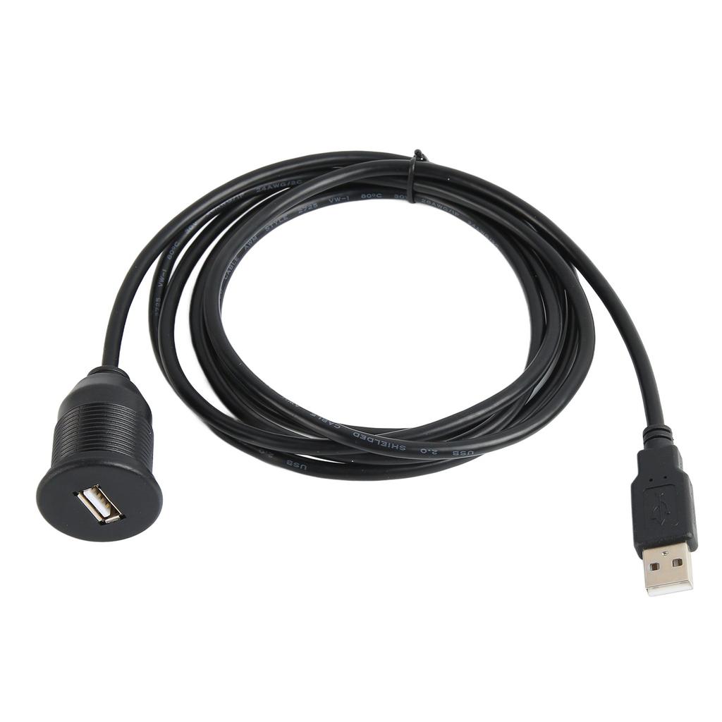 Single Port USB 2.0 Male To Female Cable 3.28ft Waterproof Data Transfer Plug and Play AUX Car