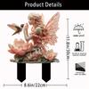 Transparents Acrylic Garden Art Stake Featuring Fairies Flower Pattern for Outdoor Home Decoration