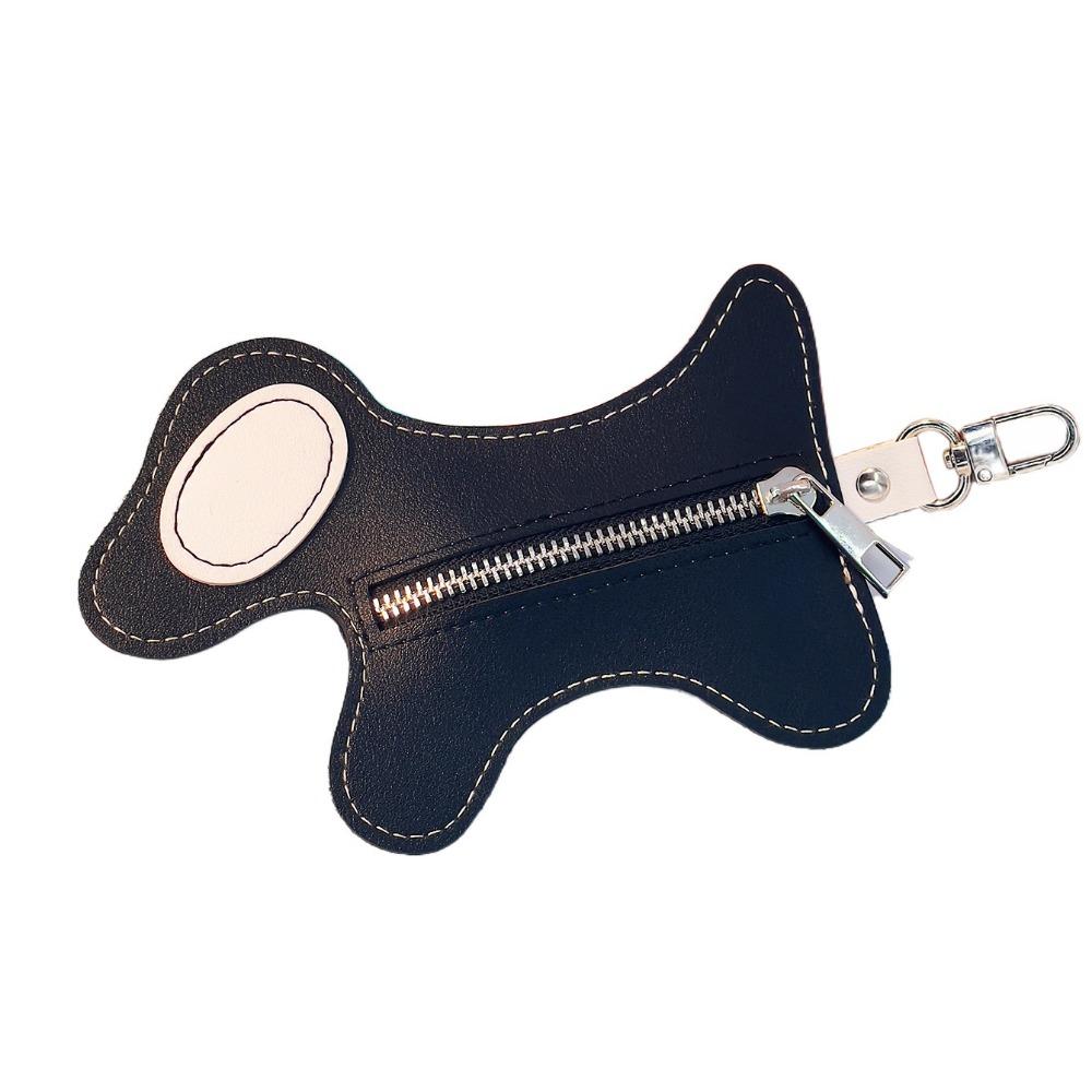 

Дорожный диспенсер для пакетов для собачьих отходов, кожаный органайзер для пакетов для отходов домашних животных для выгула питомцев чёрный