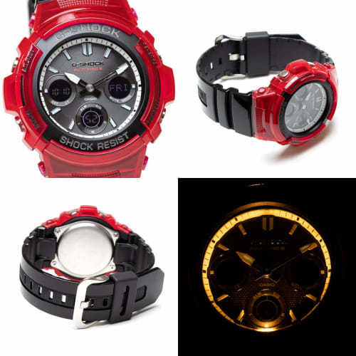 Casio G-Shock Men's Analog-Digital Radio-Controlled Solar Watch, Black, AWG-M100SRB-4A