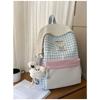 Japanese new high-value, fresh, sweet and sweet plaid backpack, lightweight and large-capacity backpack for junior high school students